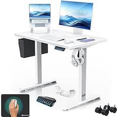KESSER® Height-Adjustable Electric Desk 100x60cm, Ergonomic Height-Adjustable Desk 3 Function Memory Control, Incl. 360° Wheels and USB Charging Port, Computer Desk for Home Office
