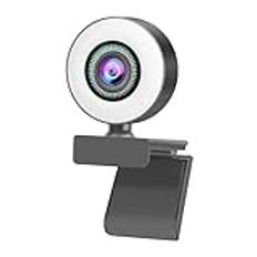 1080P Full HD webbkamera AF webbkamera inbyggd justerbar ringlampa autofokus mikrofon USB-datorkamera plug and play för PC stationär bärbar dator videosamtal konferenser livestreaming inspelning