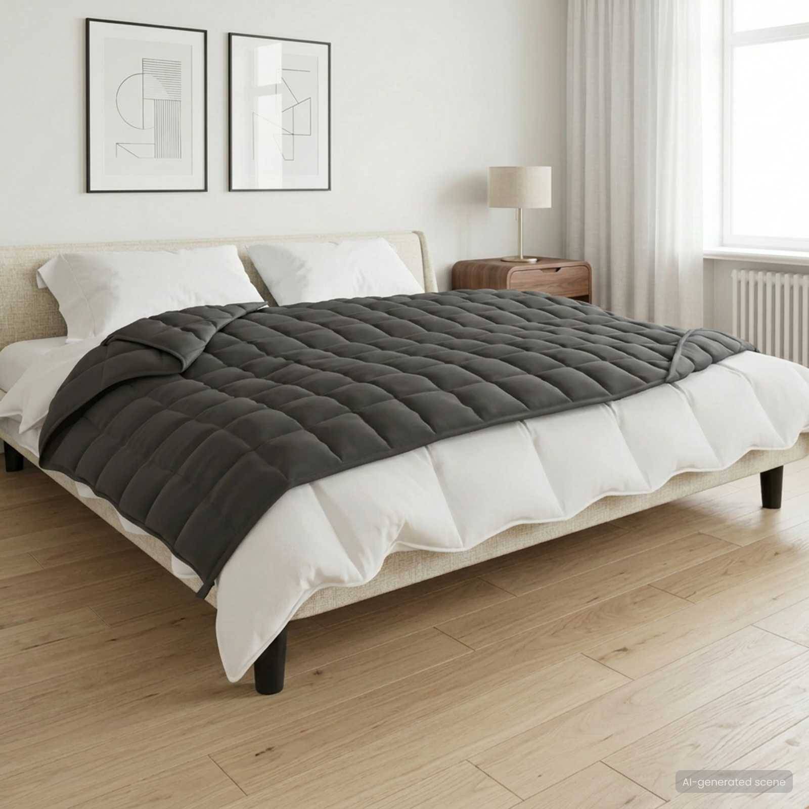 vidaXL Viktad Filt Antracit 140 x 200 cm 6 kg 100% Bomull 205T