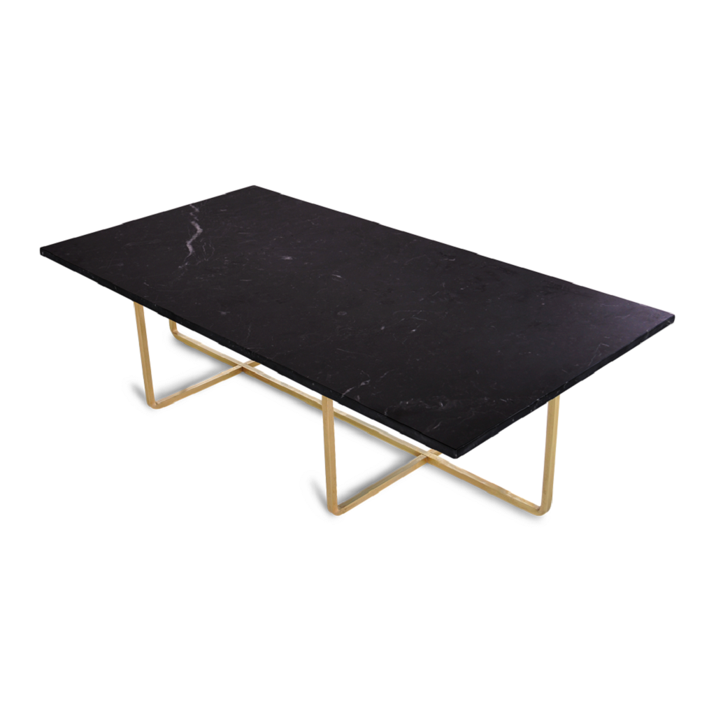 Ox Denmarq Ninety Sofabord 120 x 60 cm - 40 cm / Grøn marmor / Rustfrit stål