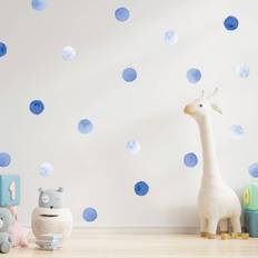 Wallsticker - Polka prikker / Blå