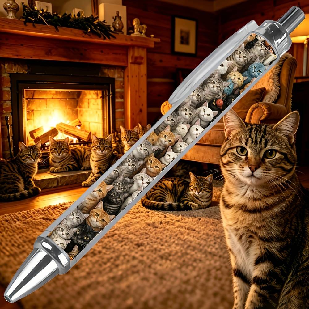 -one Pen: Adorable Kitten Design With Black Ink For A Magical Writing Experience