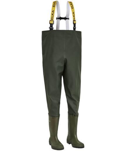 ELKA waders med sikkerhedsstøvler S5, Oliven, 42