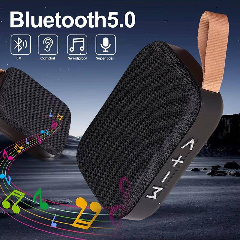 Universell Bärbar Tyg Bluetooth 5.0 Högtalare Mini Trådlösa Bluetooth Högtalare Utomhus Inomhus HIFI Högtalare Stödjer TF-kort blå