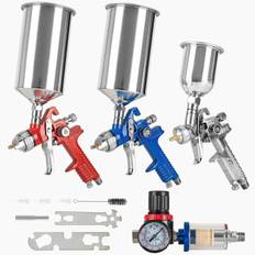 Airbrush Kit Med 3x Sprøjtepistoler - 0-12 bar - 1,0 mm, 1,4 mm & 1,7 mm