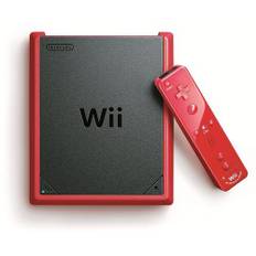 Nintendo Wii Mini | Nunchuck | Fjärrkontroll | röd/svart
