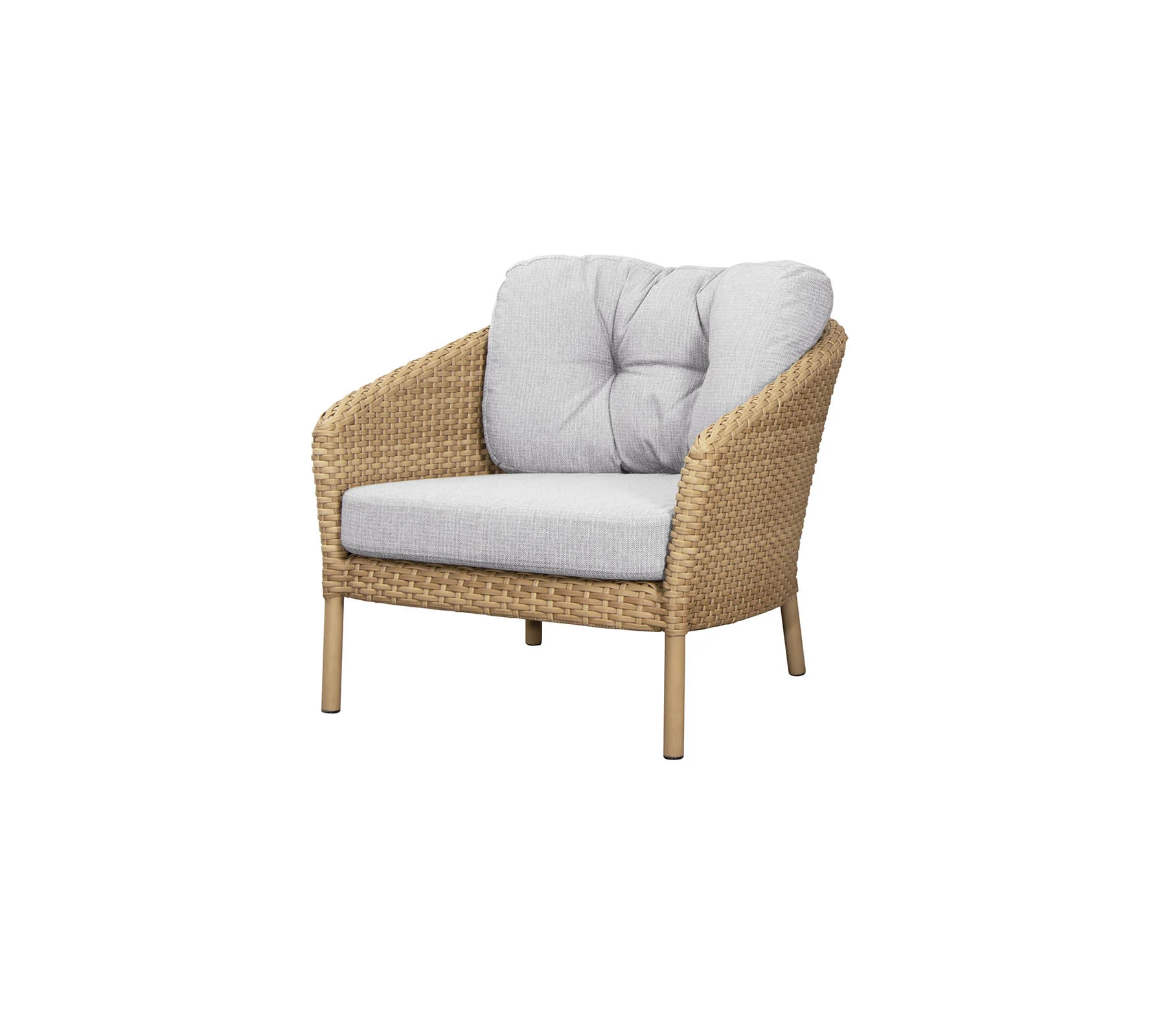Ocean large lounge stol | Udendørs White grey, Cane-line Link Natural, Cane-line Flat Weave.