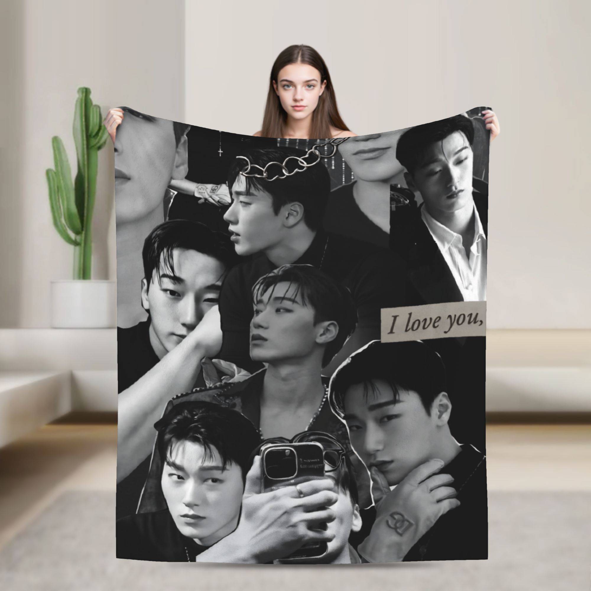 Warm Blankets Picnic Kpop Ateez Choi San Throw Blanket  Flannel Bedspread For Living Room Novelty Sofa Bed Cover