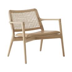 Vipp 488 Cabin Loungefåtölj - Sand leather/Light oak