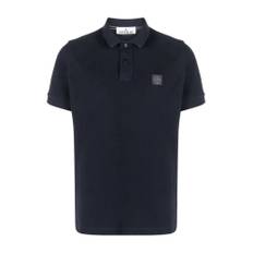 Stone Island, Topp, Herr, S, Polo MC Marino Patch Logo - blue (S)