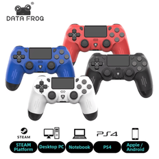 DATA FROG Bluetooth-kompatibel trådlös kontroll för PS 4 Slim Pro PC Vibrations-6-axlig rörelsesensor-joystick Gaming Gamepad - Multifärgad (svart,Vit)