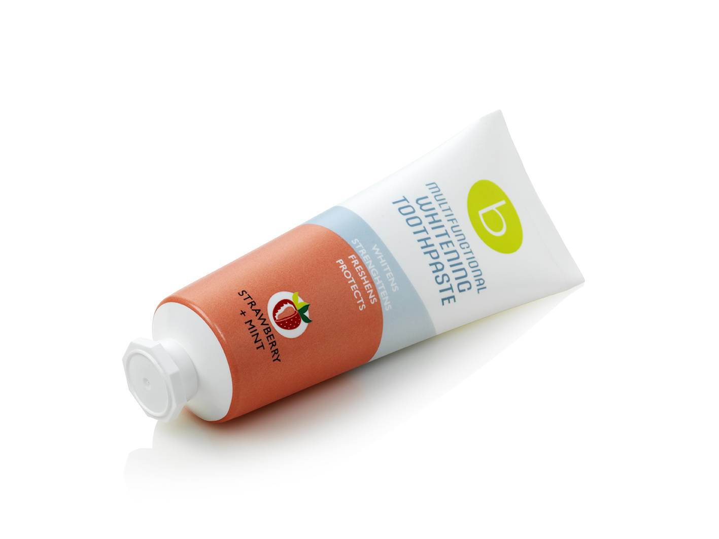 Multifunctional Whitening Tandkräm Jordgubb + Mint 25ml