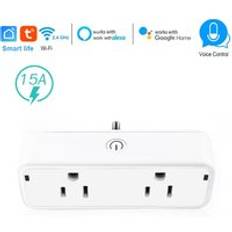 Smart plug dubbla wifi-kontakter 2 in 1 förlängningsuttag fungerar med alexa google home smart life app ingen hubb krävs scheman