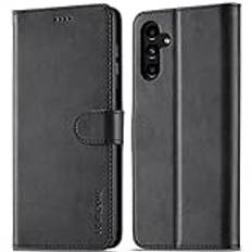 WAURZ Fodral för Samsung Galaxy A54 5G, mobiltelefonfodral skyddande fodral läder vikbart fodral med kortfack magnetiskt stativ mobilfodral fodral vikbart fodral för Samsung Galaxy A54 5G, svart