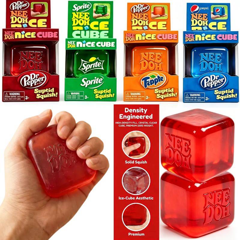 @&äkta Needoh Nice Cube Sensorisk Stressavlastare Fidget-verktyg för Ångest & Fokus Skrivbordsensorisk Kub för Vuxna & Barn