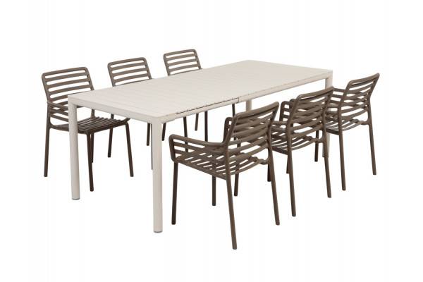 Nardi Tevere Doga Havemøbelsæt 147-211cm - Sand/Tabacco