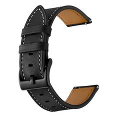 Rem till Garmin Forerunner 245/645 - Läder - 20 mm - Svart - svart