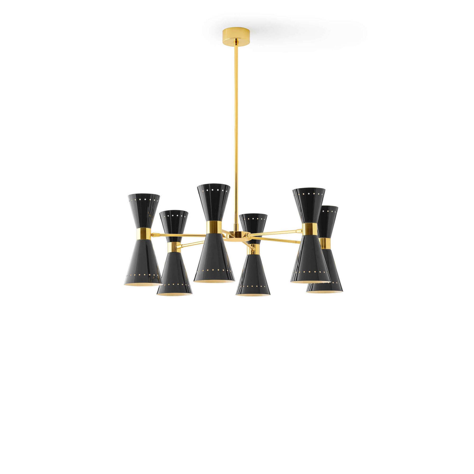 Stilnovo - Megafono Suspension 79, Gold/Black - Lysekroner - Sort