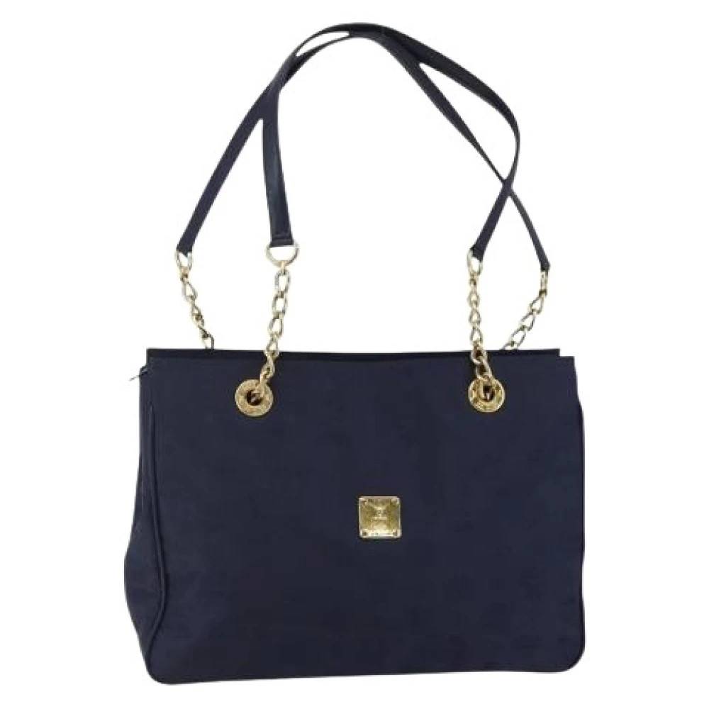 MCM Pre-owned Pre-owned Canvas Skuldertaske - Vintage - Dame - Blå - ONE SIZE - Uld