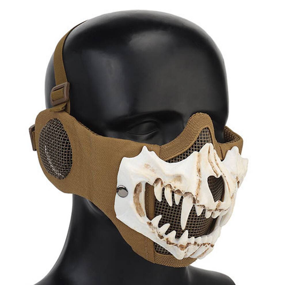 Professionel taktisk maske i øjenbrynsstil til airsoft med letvægts mesh-ørebeskyttelse og dobbelt hovedstruktur til Halloween-cosplay udendørs