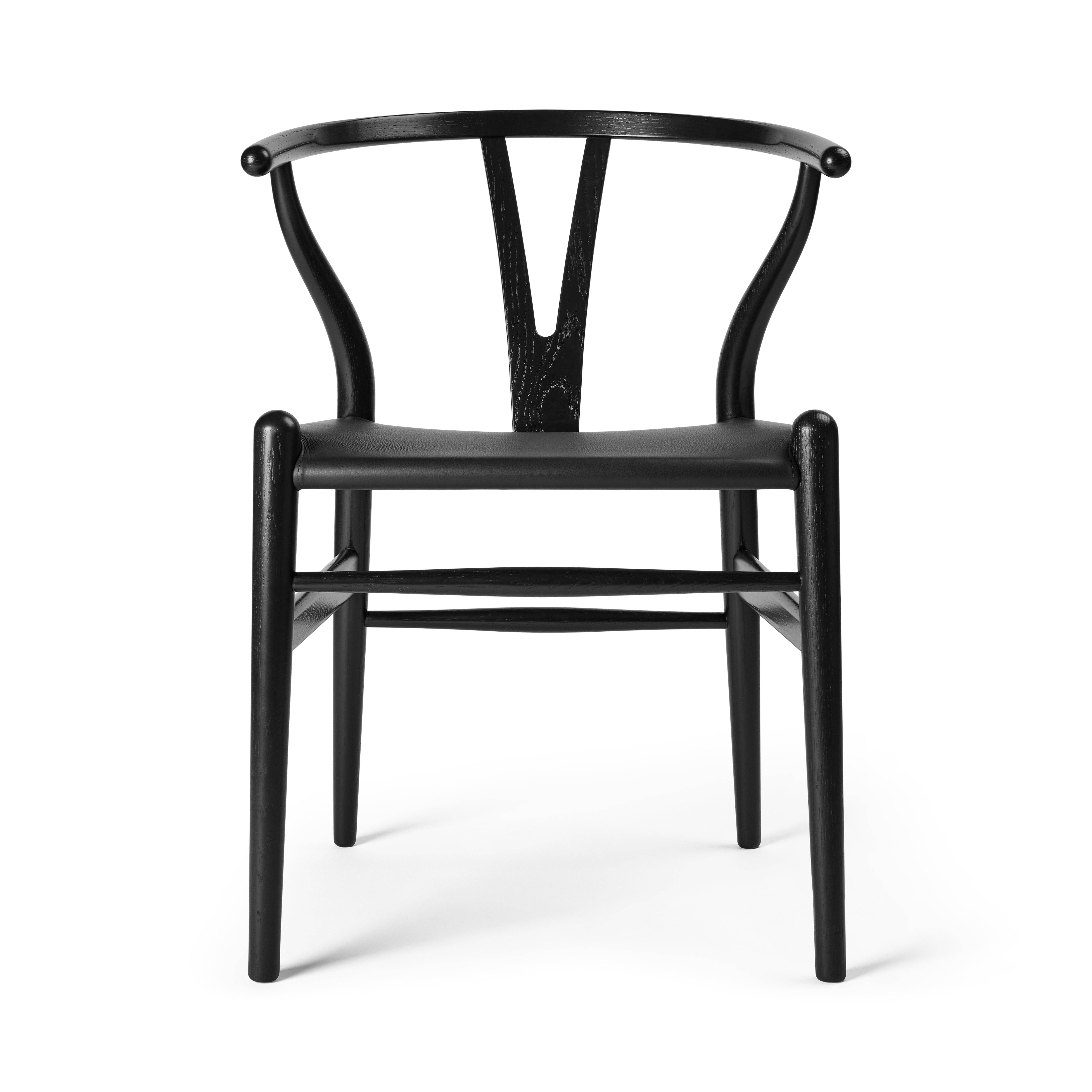 Y-stol CH24P, Sort eg med Thor 301 læder af Hans J. Wegner - Jacobsen Plus