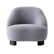 &Tradition - Margas Lounge Chair LC1, Black - Fåtöljer - Louise Liljencrantz - Grå - Trä/Textilmaterial/Skum