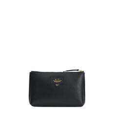 Necessär solaio grained calf black/contrast stitch