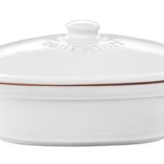 Römertopf Brödburk Brödskrin i keramik lera Medi Oval 30 cm Vit