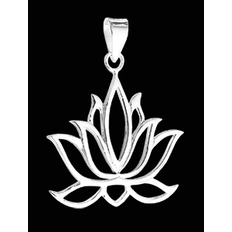Vackert halsband med en lotusblomma i silver., 9120092705
