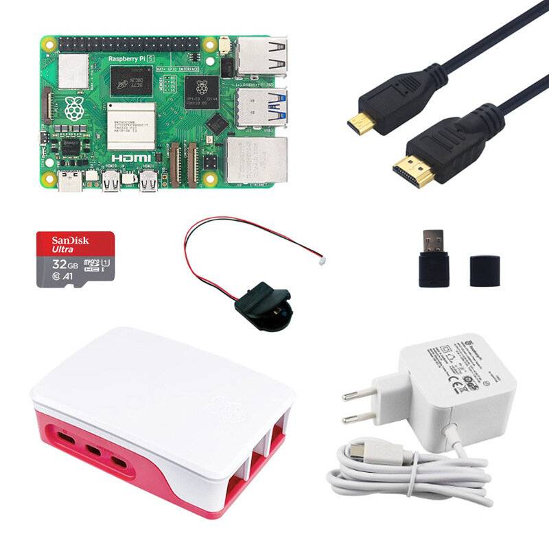 Hallonpi 5 4G 8GB RAM Utvecklingskortspaket Raspberry Pi5 Moderkort med Hölje Artificiell Intelligens Programmering Lära