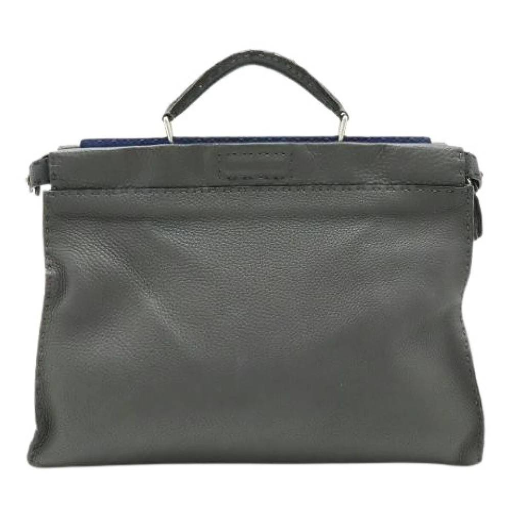 Fendi Vintage Pre-owned Selleria Leather Briefcase - Vintage - Dame - Grå - ONE SIZE - Læder