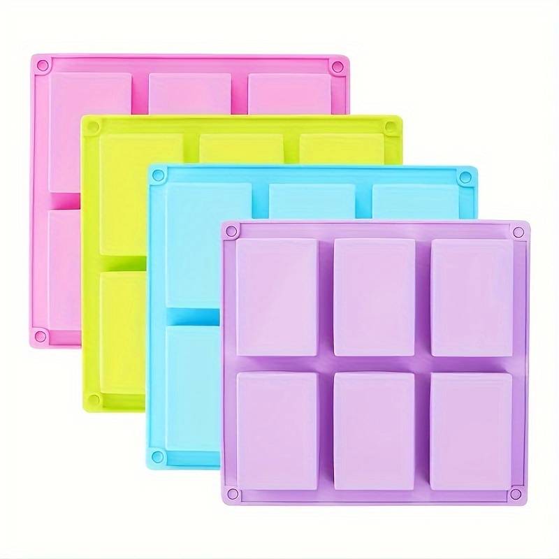 TEMU 1pc 3d Handmade 6-cavity Silicone Rectangular Creative Soap Mold, 100ml Aromatherapy Wax Sheet Tool For Diy Handmade Crafts