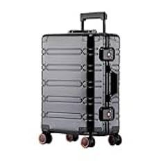 Resväska Aluminium-magnesium reseficka Business Rolling On Wheels Vagn Bagage Carry-Ons Hytt Resväska (Color : Nero, Size : 24inch)