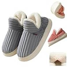 new Original boutique warm slippers, comfortable women's slippers, men's and women's slippers, winter non slip slippers, winter indoor slippers (grey,36)