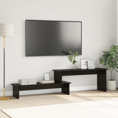 vidaXL TV-skåp med hylla med lagring Svart ek 180 x 30 x 43 cm Konstruerat trä