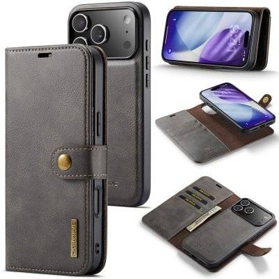 DG.MING 2-in-1 Magnet Wallet iPhone 17 Pro Max Brown