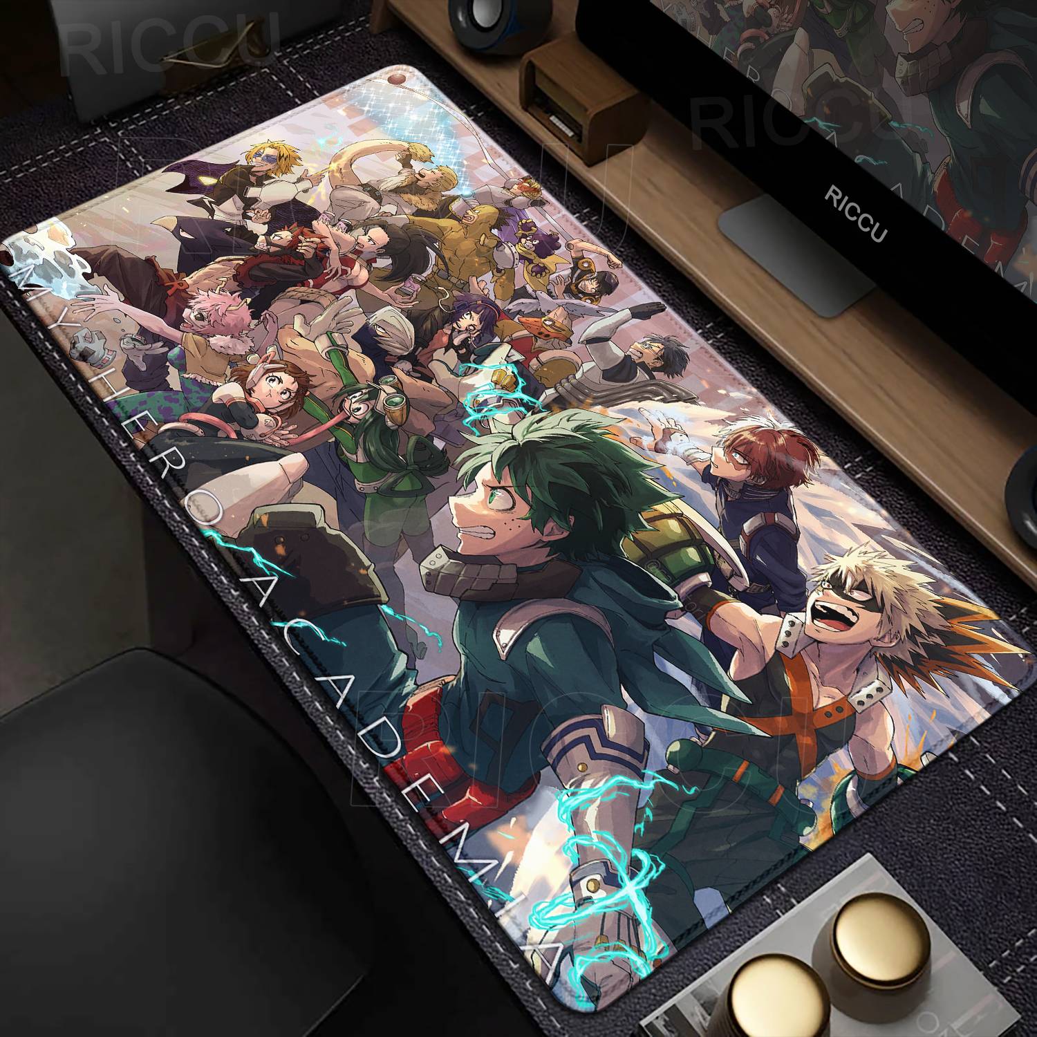 PC Accessories Anime My Hero Academia Mousepad Gamer Computer Locking Edge Non-slip Extended Mouse Pad Hd XXL Keyboard Desk Mat