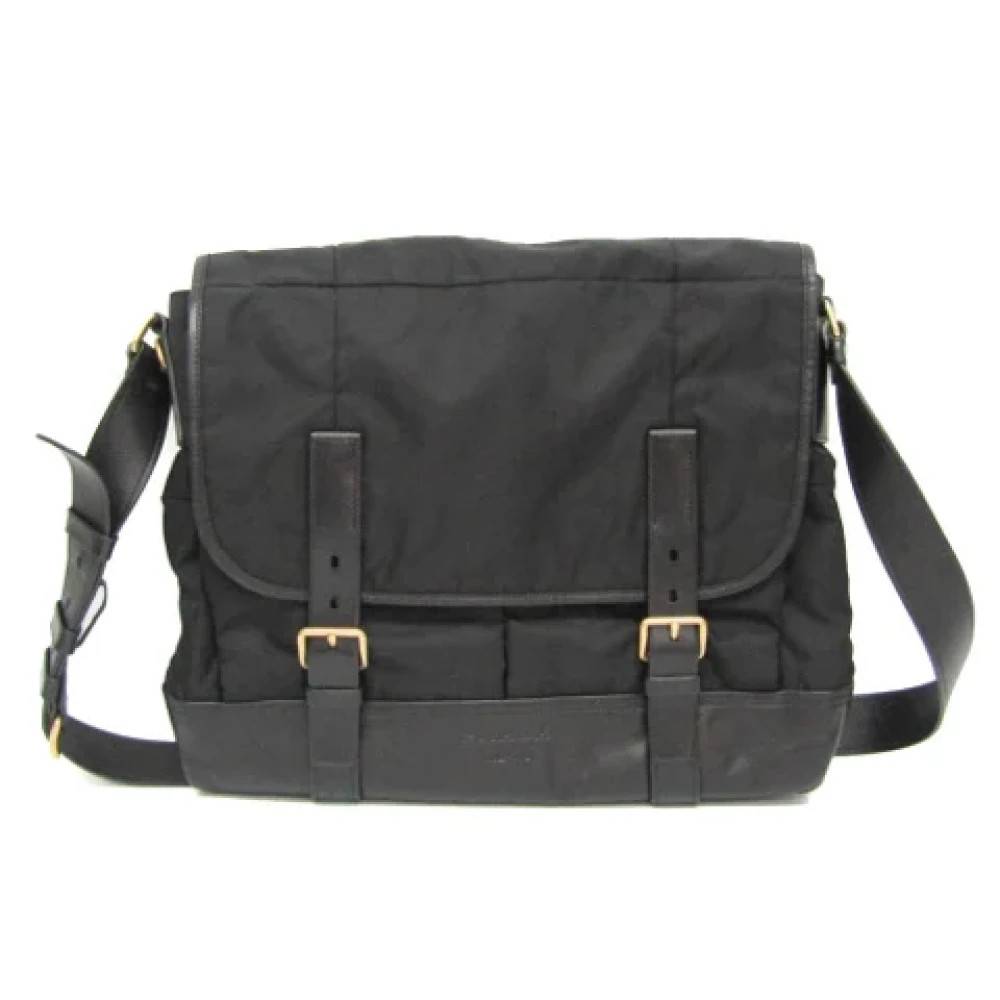 Prada Vintage Pre-owned Laeder skuldertasker - Vintage - Dame - Sort - ONE SIZE - Uld