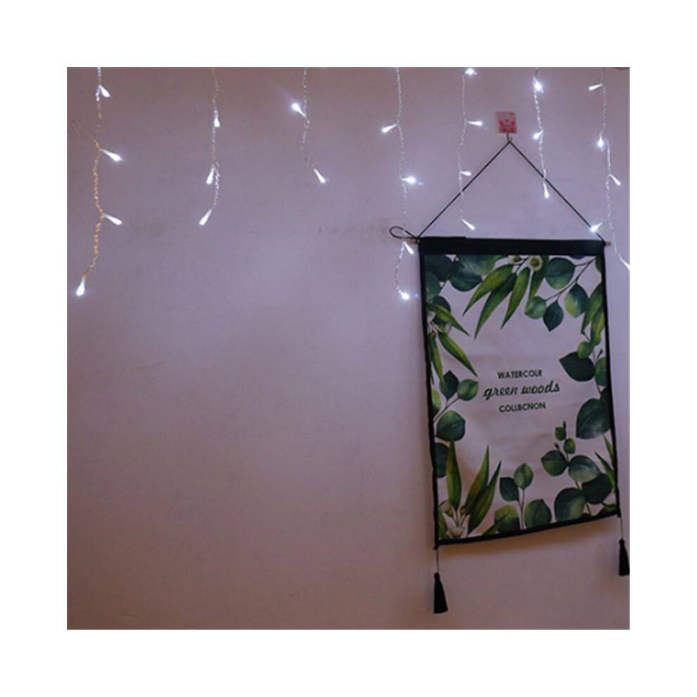 (White,52FT=4pcs 4M 96LED)13130ft Curtain Icicle Lights Led Fairy Christmas Indoor Outdoor Party Wedding