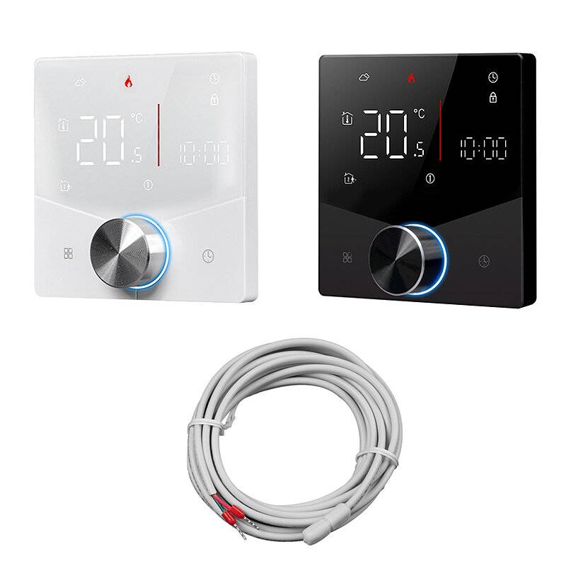 MoesHouse Tuya Smart Hem WiFi Knopp Termostat för elektrisk uppvärmning LCD-skärm Mobiltelefon APP-styrning Touch-skärm