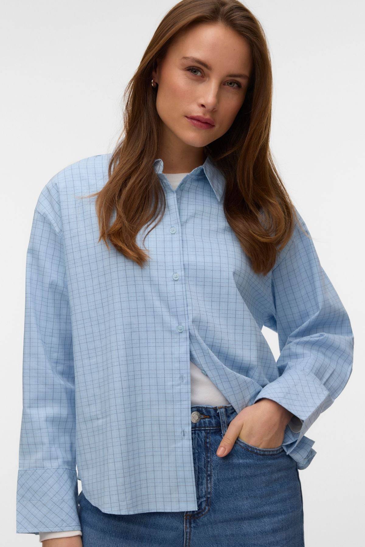 Vero Moda Monday Skjorte - Cashmere Blue Checks - Size XL.
