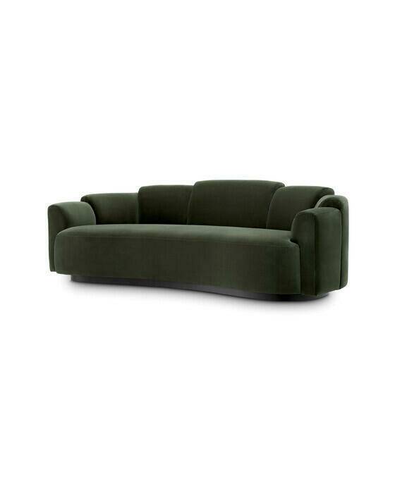 Eichholtz Marbella soffa torrin green velvet (W. 232 / D. 109 / H. 73 / SD. 63 / SW. 186 / SH. 45 / AH. 56.5 cm)