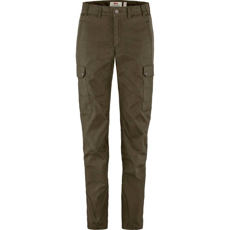 Fjällräven Stina Bukser, Dame (Dark Olive) - Grøn - L - Polyamide/elastane/polyester/g-1000® Air Stretch/bomuld/g-1000.