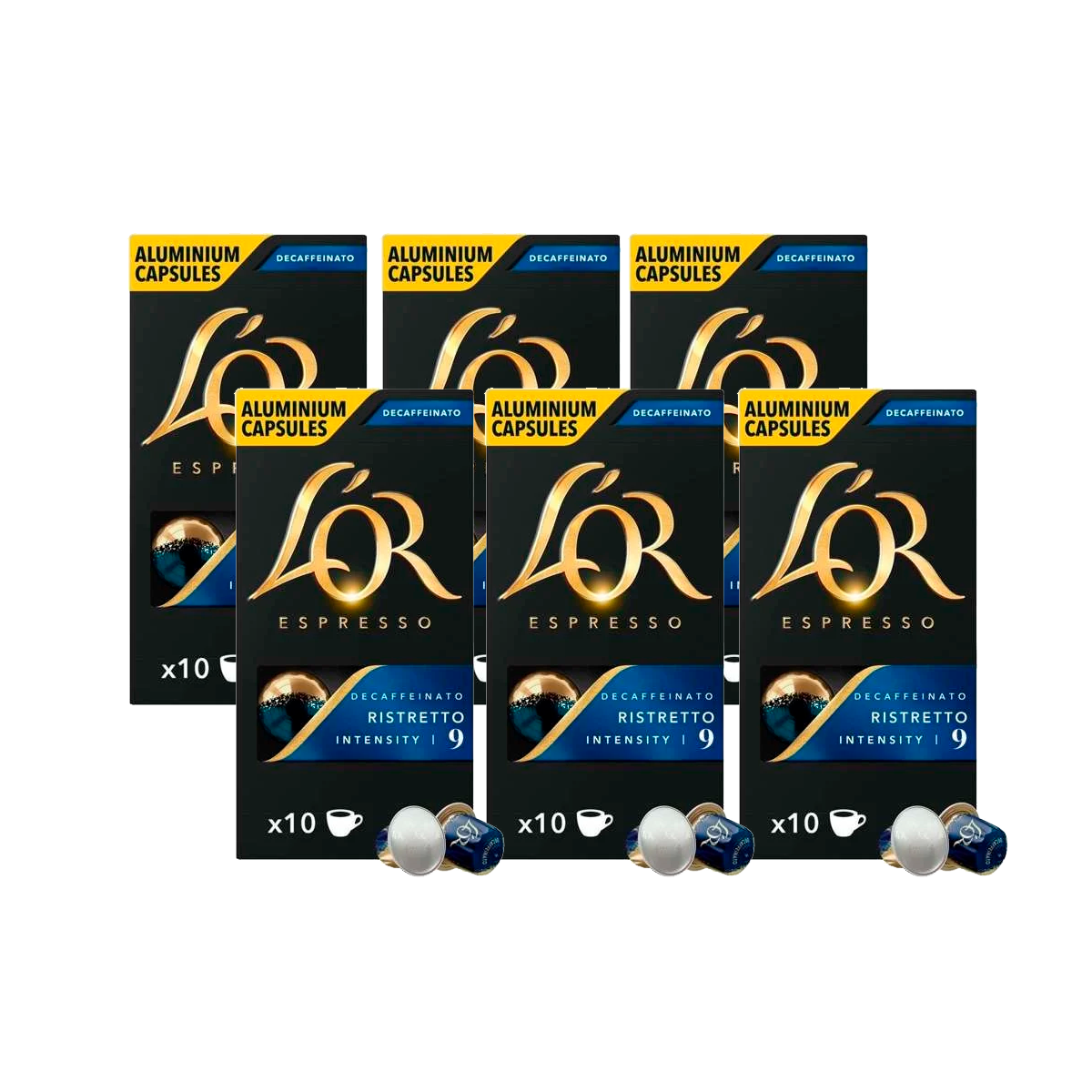 L'OR Capsules - Ristretto Decaffeinato - 6 Bags - Bundle