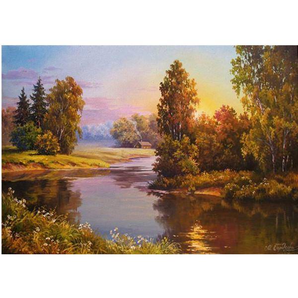5D DIY Diamantmålning Scenery Series Diamantbroderi Scenery Cross Stitch Strassbild 40X50CM grå