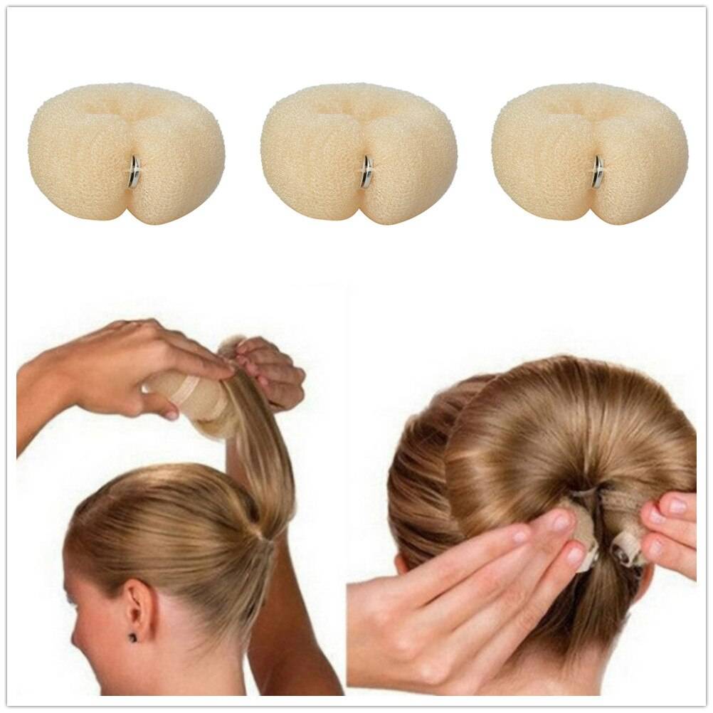 22st Hår Donut Bulle Maker Set - Beige 2 3 st