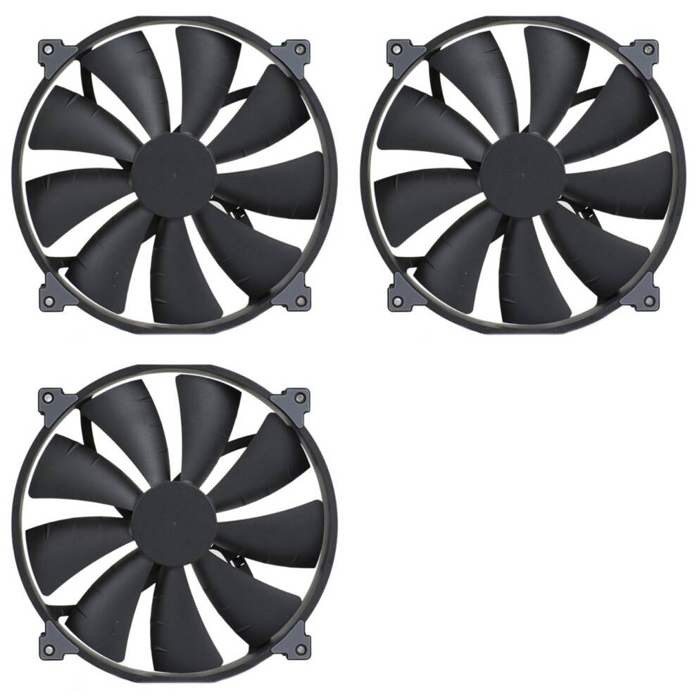 3X PHANTEKS PH-F200SP Svart Datorfodral med Hög Luftvolym Fläkt 200 mm 4Pin PWM Tyst Kylfläkt FDB Hydrauliska Lager