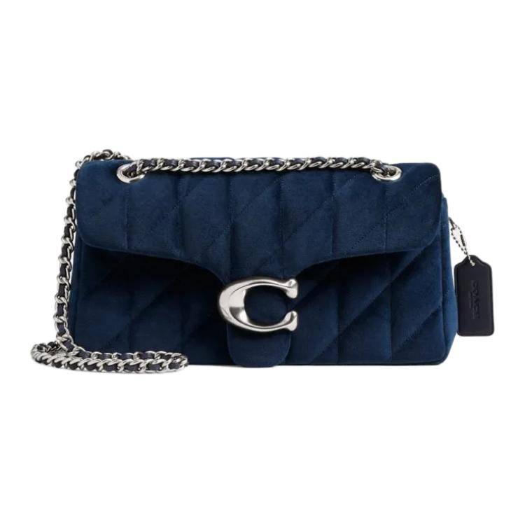 Coach Tabby 26 Logotygsduk Axelväska Crossbody Medium Damväskor Blå CW607-LHVDQ
