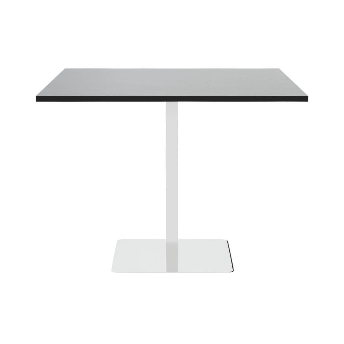 Cafébord Kvadrat, Storlek 100x100 cm, Bordsskiva Svart, Stativ Polerat stål