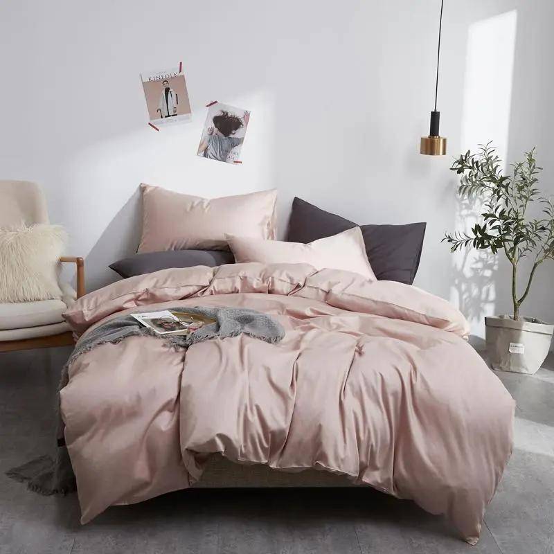 Påslakan set i 100% bomull ljusbrun, 200 x 200 cm (4Pcs)